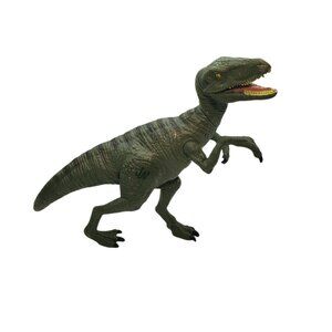 2015 Hasbro Jurassic World Green Black Stripe Velociraptor Toy Dinosaur Figure